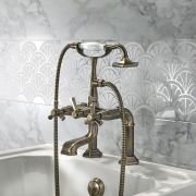 Milano Earlham - Art Deco Deck Mounted Bath Shower Mixer Tap - Choice of Finish