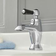 Milano Elizabeth - Traditional Single Lever Mono Basin Mixer Tap - Chrome and Black