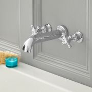 Milano Elizabeth - Traditional Wall Mounted Crosshead 3 Mixer Tap-Hole Bath Filler Mixer Tap - Choice of Finish