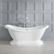 Milano Towneley - Traditional Bathroom Suite with Freestanding Bath, Close Coupled Toilet and Pedestal Basin