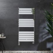 Milano Lustro Electric Designer Anthracite Flat Panel Heated Towel Rail Choice of Size Heating Element and Cable Cover