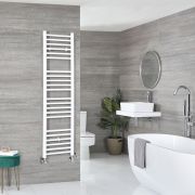 Milano Ive Dual Fuel - White Straight Heated Towel Rail - 1600mm x 400mm