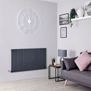 Milano Capri - Anthracite Flat Panel Horizontal Designer Radiator - 635mm x 1180mm (Single Panel)