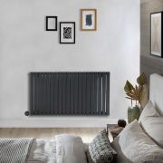 Milano x ECOSO Capri Electric - Anthracite Flat Panel Horizontal Designer Radiator - 635mm x 1180mm (Single Panel) - with Wi-Fi Thermostatic Heating Element