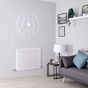Milano Alpha - White Horizontal Flat Panel Designer Radiator - 635mm Tall - Choice Of Width