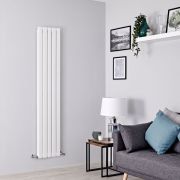 Milano Alpha - White Vertical Flat Panel Designer Radiator - Choice of Size