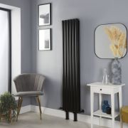 Milano Aruba - Black Vertical Designer Radiator with Feet - Choice of Size