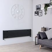 Milano Capri - Black Flat Panel Horizontal Designer Radiator - 354mm x 1600mm (Single Panel)