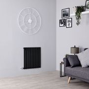 Milano x ECOSO Aruba - Electric Black Horizontal Designer Radiator - 635mm x 590mm (Single Panel) - with Wi-FI Thermostatic Heating Element