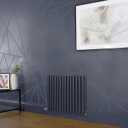 Milano Aruba Electric - Regal Blue Horizontal Designer Radiator - 635mm Tall - Choice of Size, Thermostat and Cable Cover