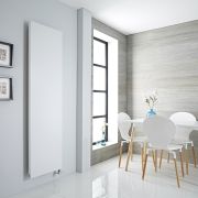 Flat Panel Radiator With Mirror 1800mm X 425mm Modern Designer Double Column Vertical Heater Gloss White Carbon Steel Wall Mounted Kitchen Living Room - View #10
