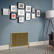 Milano Windsor - Natural Brass Horizontal Traditional Triple Column Radiator - Choice of Size