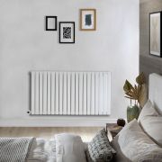 Milano x ECOSO Capri Electric - White Flat Panel Horizontal Designer Radiator - 635mm x 1180mm (Single Panel) - with Wi-Fi Thermostatic Heating Element