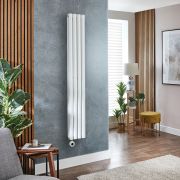 Milano x ECOSO Aruba - Electric White Vertical Designer Radiator - Choice of Size and Wi-Fi Thermostat - Plug-In and Hardwired Options