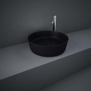 RAK Feeling - Matt Black Modern Round Countertop Basin - 420mm (No Tap-Holes)