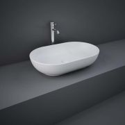 RAK Feeling - Matt White Modern Oval Countertop Basin - 550mm x 350mm (No Tap-Holes)