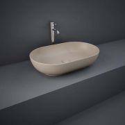 RAK Feeling - Matt Cappuccino Modern Oval Countertop Basin - 550mm x 350mm (No Tap-Holes)