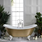 Milano Legend - Traditional Double-Ended Freestanding Slipper Bath - 1750mm x 730mm - Choice of Metallic Colours and Feet Finish