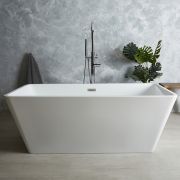 Milano Overton - White Modern Oval Double-Ended Freestanding Bath ...
