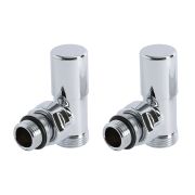 Milano - Chrome Manual Angled Valve - 16mm Copper Euro Cone Adapters