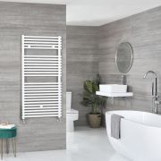 Milano Arno - White Bar on Bar Heated Towel Rail - Choice of Size