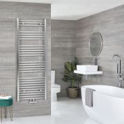 Milano Indus Chrome Floor Standing Ladder Heated Towel Rail 1800mm x 500mm