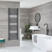 Milano Artle Electric - Anthracite Curved Heated Towel Rail - 1600mm x 500mm