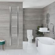 Milano Kent Electric - Chrome Straight Heated Towel Rail - 1800mm x 400mm