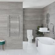 Milano Kent Electric - Chrome Straight Heated Towel Rail - 1000mm x 500mm