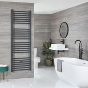 Milano Artle Electric - Anthracite Straight Heated Towel Rail - 1800mm x 600mm