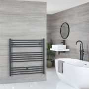 Milano Artle Electric Anthracite Straight Heated Towel Rail 800mm x 500mm