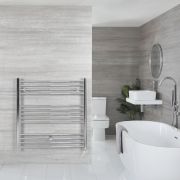 Milano Kent Electric - Chrome Straight Heated Towel Rail - 1000mm x 1000mm