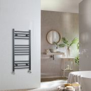 Milano Ive - Carbon Grey Straight Heated Towel Rail - Choice of Size