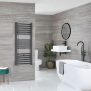 Milano x ECOSO Artle Electric - Anthracite Straight Heated Towel Rail - Choice of Size and Heating Element