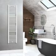 Milano x ECOSO Ive - Electric White Straight Heated Towel Rail - Choice of Size and Heating Element