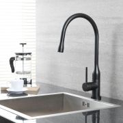 Milano Nero - Single Lever Swivel Spout Kitchen Sink Mixer Tap - Black