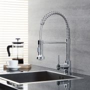 Milano Mirage - Modern Kitchen Mixer Tap with Pull Down Spray - Chrome