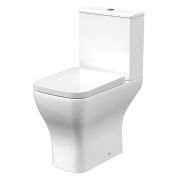 Nuie Ava - Modern Square Flush to Wall Comfort Height Close Coupled Toilet with Soft Close Seat