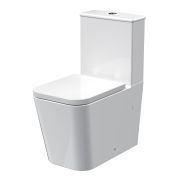 Nuie Ava - Modern Square Flush to Wall Close Coupled Toilet with Soft Close Seat