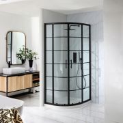 Milano Barq - Black Quadrant Shower Enclosure with Tray - Choice of Sizes