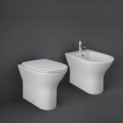 RAK Feeling - Modern Rimless Back to Wall Toilet with Soft Close Seat and Bidet Set - Choice of Finish