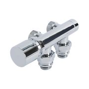 Milano - Chrome H-Block Angled Valve Chrome Handwheel - 15mm Copper Adapters