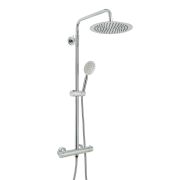 Milano - Modern Thermostatic Bar Shower Valve with Round Shower Head and Hand Shower - Choice of Finish