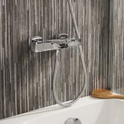 Milano Tolima - Modern Square Thermostatic Bar Shower Valve with Bath Spout - Choice of Finish