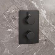 Milano Otto - Modern 1 Outlet Thermostatic Twin Shower Valve - Choice of Finish