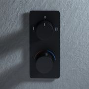 Milano Lune - Modern 2 Outlet Twin Diverter Thermostatic Shower Valve - Choice of Finish