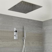 Milano Vis - Chrome Thermostatic Digital Shower with Recessed Shower Head and Hand Shower (2 Outlet)