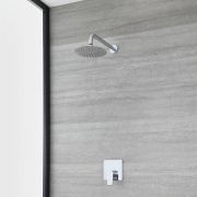 Milano Hunston - Modern Chrome Shower with Round Shower Head (1 Outlet)