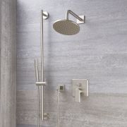 Milano Ashurst - Brushed Nickel Thermostatic Shower with Diverter  