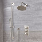 Milano Ashurst - Brushed Nickel Shower with Diverter, Shower Head 